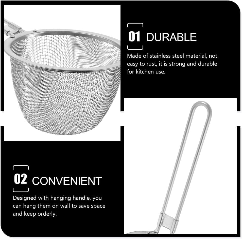 ya 14 9.20 baidi Stainless Steel Colander Pasta Strainer with Handle Noodle Spoon-1
