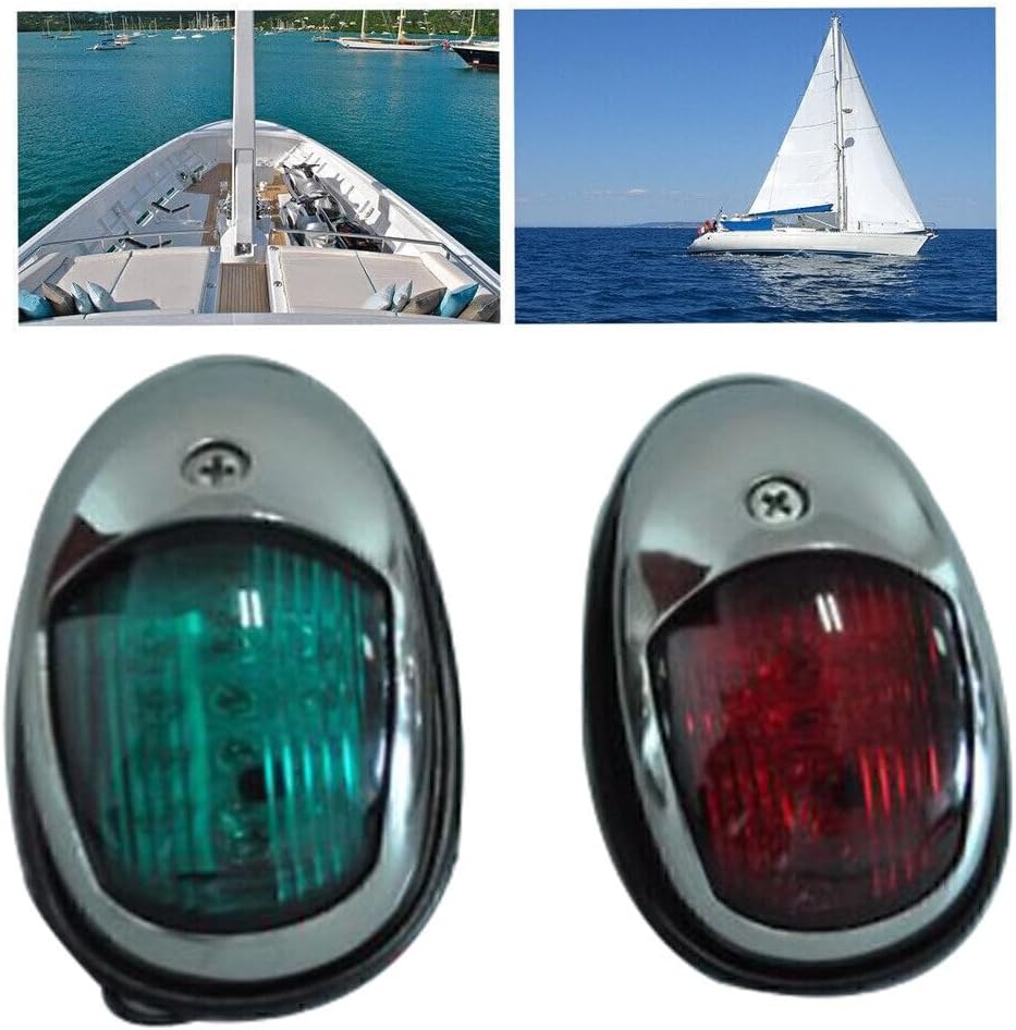 ya 4 8.24 baidi LED Navigation Lights Stainless Steel Housing-Port/Starboard Marine/Boat Lamp