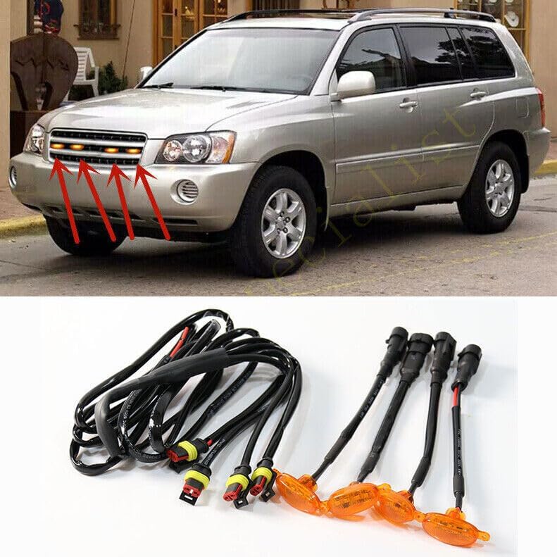 ya 14 9.20 zhengce for Toyota Highlander 2001-07 Front Grille LED Light Raptor Style Grill Tri-1