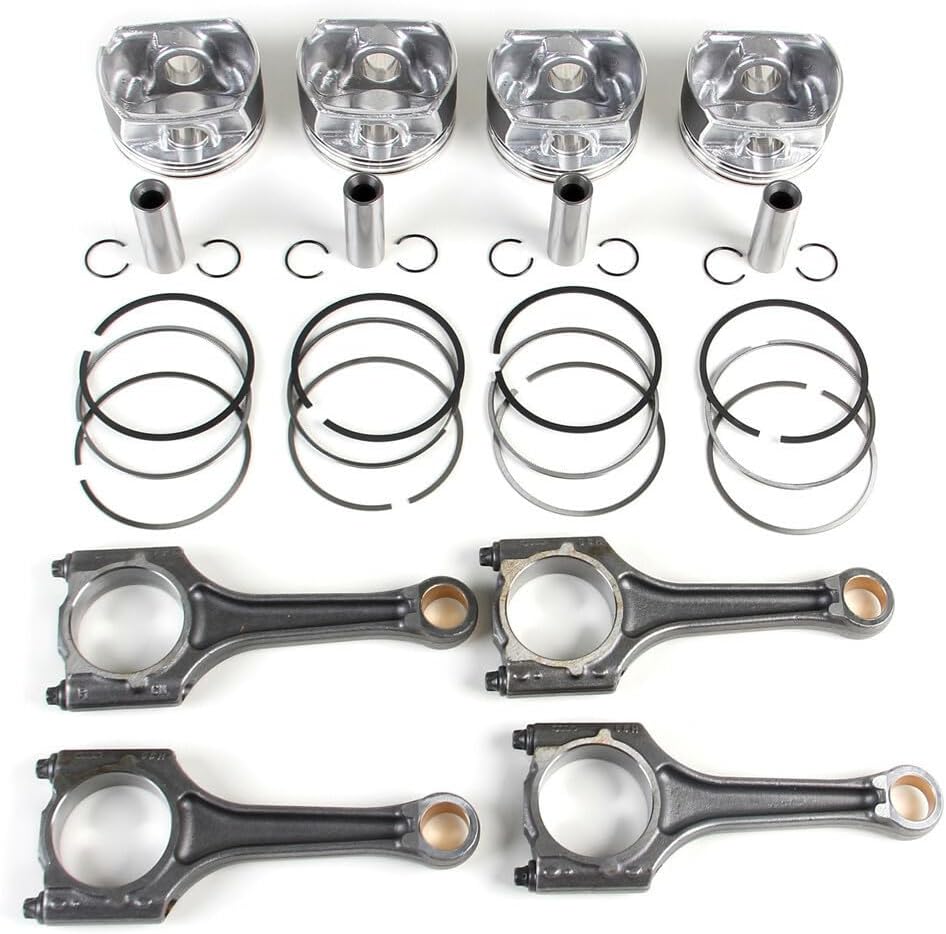 ya 11 9.14 baidiPiston Ring Kit& Connecting Rods 20MM Fit for VW for JETTA for Passat for Audi A4 A6