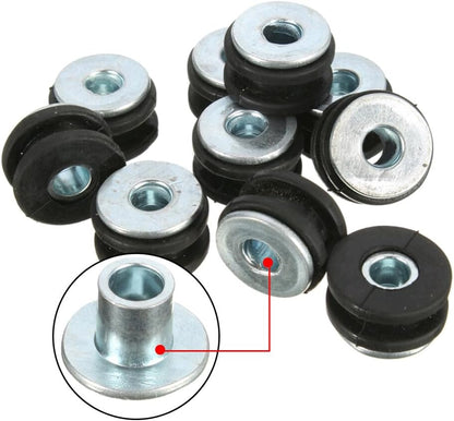 ya 4 8.10 10Pcs Motorcycle M6 Rubber Grommets Bolt Pressure Relief Cushion Kit Replacement
