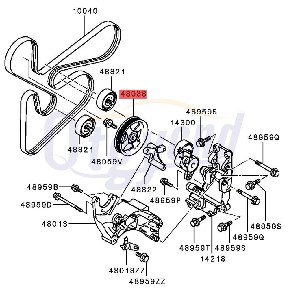 ya 10 9.16 baidi Power Steering Oil Pump Belt Tension Pulley for Mitsubishi for Outlander 1.8/2.0 08
