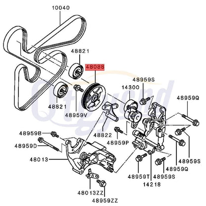 ya 10 9.16 baidi Power Steering Oil Pump Belt Tension Pulley for Mitsubishi for Outlander 1.8/2.0 08
