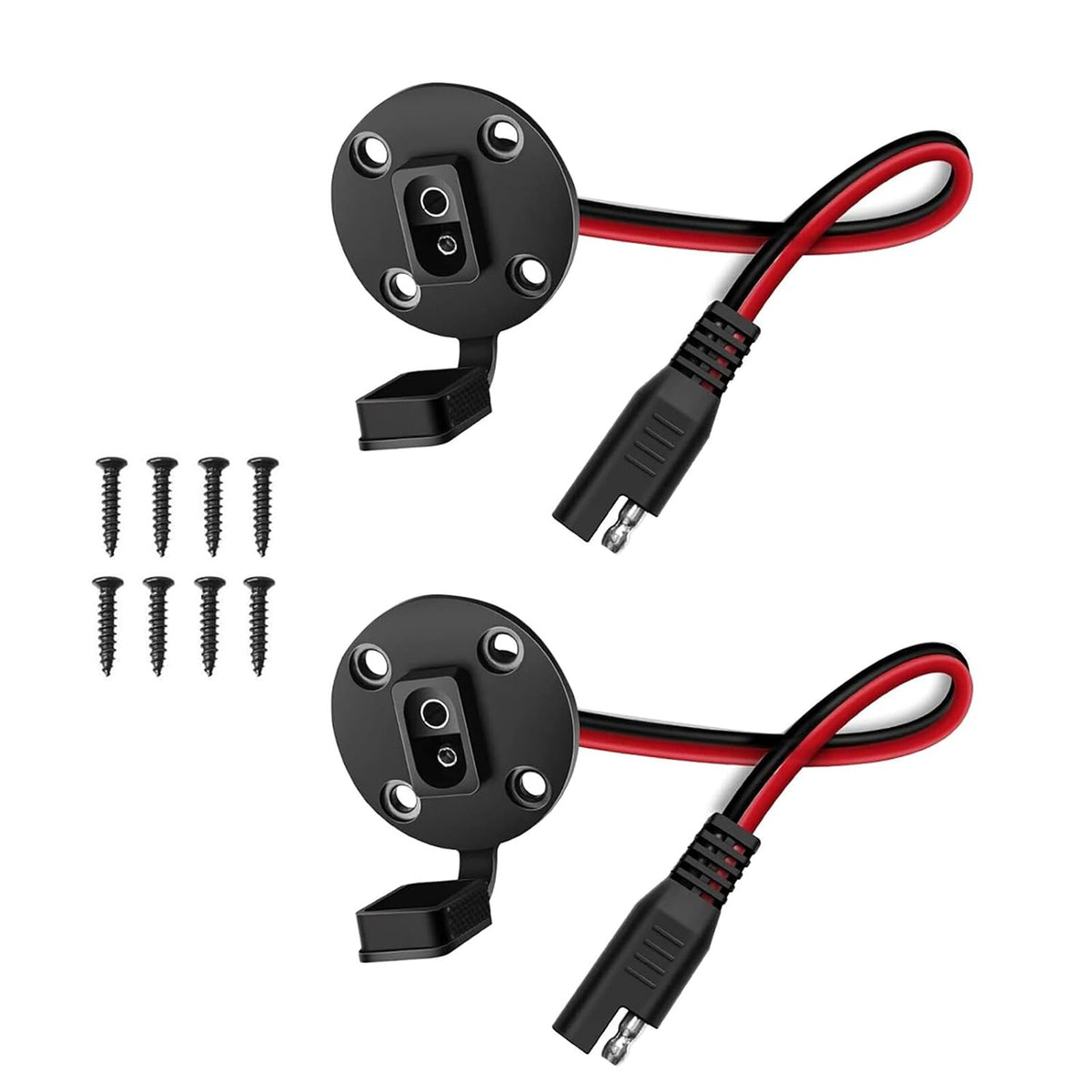 ya 16 10.20 baidi 2 Pack - SAE Power Socket Sidewall Port, Weatherproof SAE Quick Connect Solar