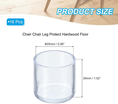 ya 26 10.21 baidi 16 Pcs Round Rubber Chair Leg Cap Tip 1, Furniture Leg, Transparent