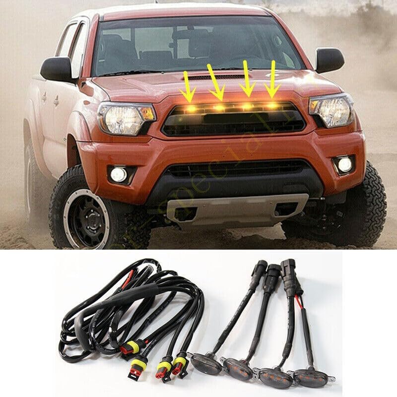 ya 7 8.24 baidi 4X for Toyota Tacoma 2012-2015 Front Grille LED Light Raptor Style Grill Smoky
