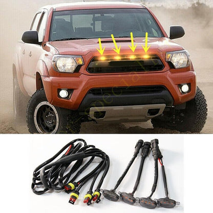 ya 7 8.24 baidi 4X for Toyota Tacoma 2012-2015 Front Grille LED Light Raptor Style Grill Smoky