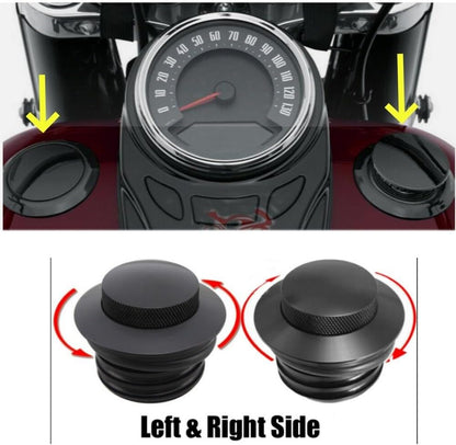 ya 13 9.15 baidi Pop Up Throttle Cap Vented Fuel Tank Cap Reverse Thread for Harley Black 2-