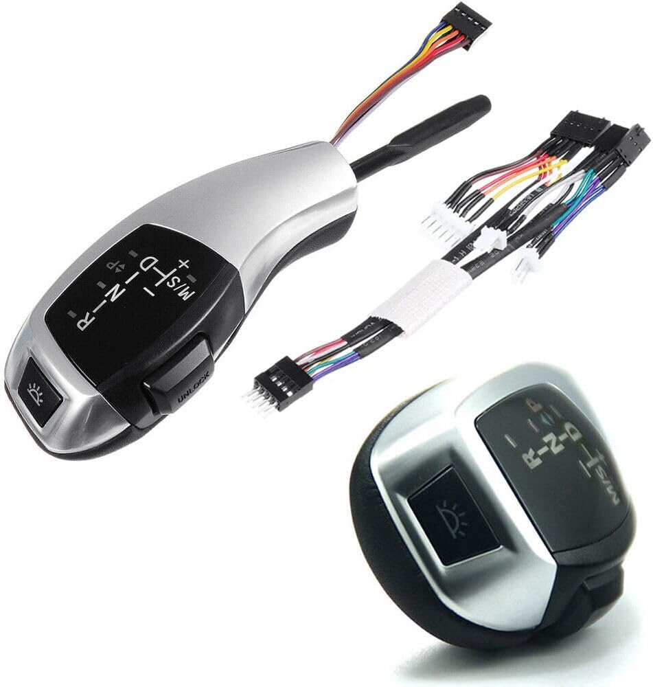 ya 4 8.24 baidi Automatic LED Shift Knob Gear Shifter for LHD for BMW E90 E92 E93 F30 Style Sliver