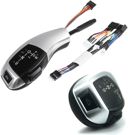 ya 4 8.24 baidi Automatic LED Shift Knob Gear Shifter for LHD for BMW E90 E92 E93 F30 Style Sliver
