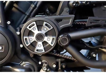 ya 28 10.13 zhengce Left Sprocket Cover Pulley Cover for Sportster S 1250 RH1250 Nightster 9