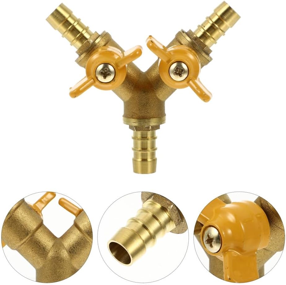 ya 6 8.14 Three-way Globe Valve Garden Hose Shut off Brass Y-shaped Splitter Water Gas