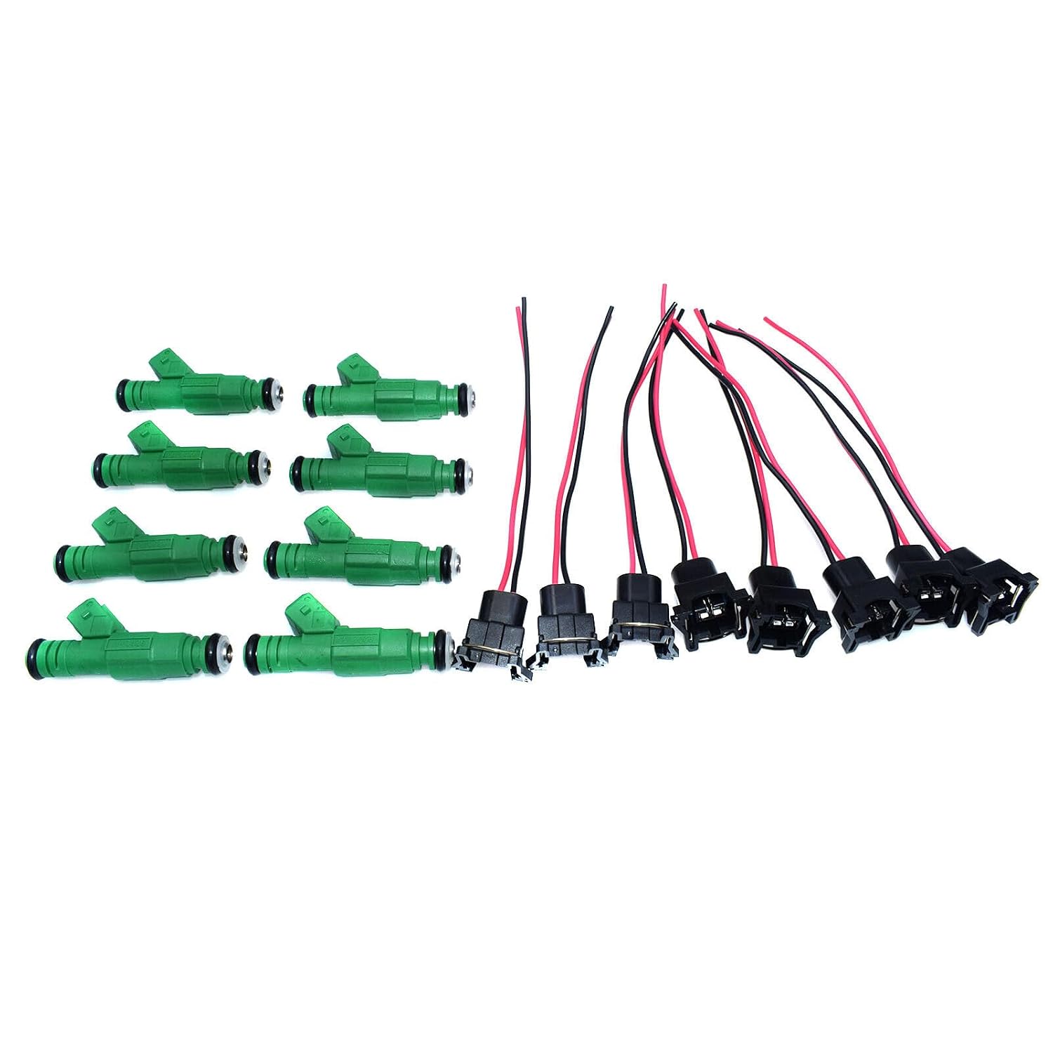 ya 4 8.8 8 Sets of Fuel injectors and Wiring Harness Plugs Suitable for Chevrolet, for VW, for Audi, for Volvo, 42 poun for DS per Hour, 440cc