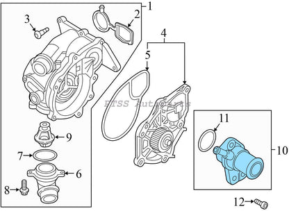 ya 5 8.10 06K121132 Thermostat Housing Coolant Flange OE for VW for Golf CC for Audi A5 A6 TT 2.0