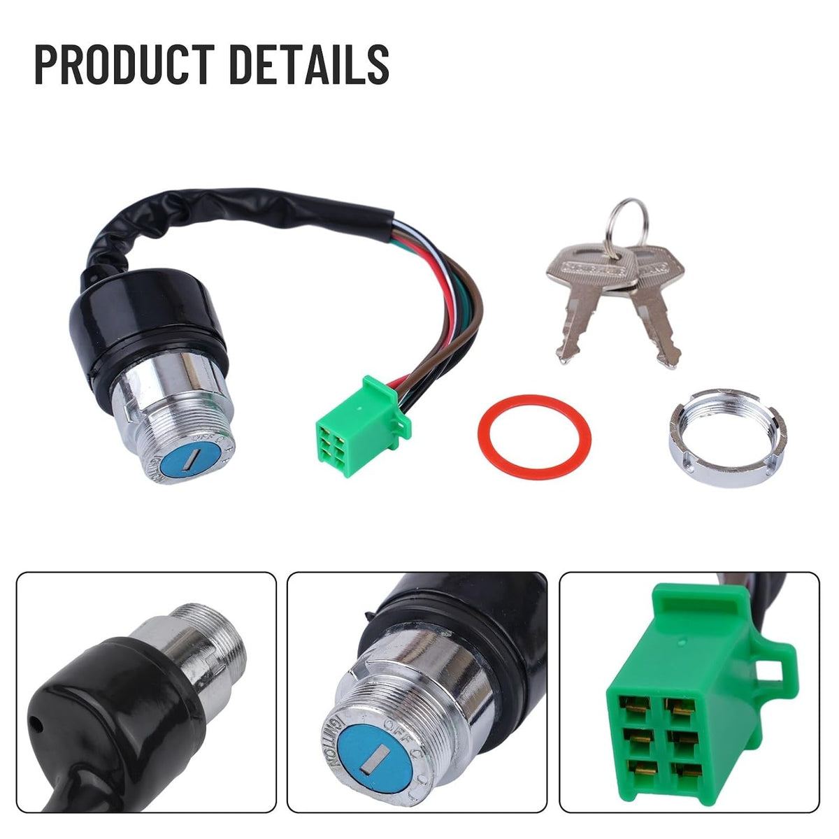 ya 13 9.15 baidi 6-Wire Motorcycle Ignition-Key Switch 2-Button Set 50CC/90CC 110CC 125cc New