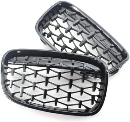 ya 9 10.24 Diamond Meteor Front Kidney Grill Grille Gloss Black for BMW 1 Series F20 1