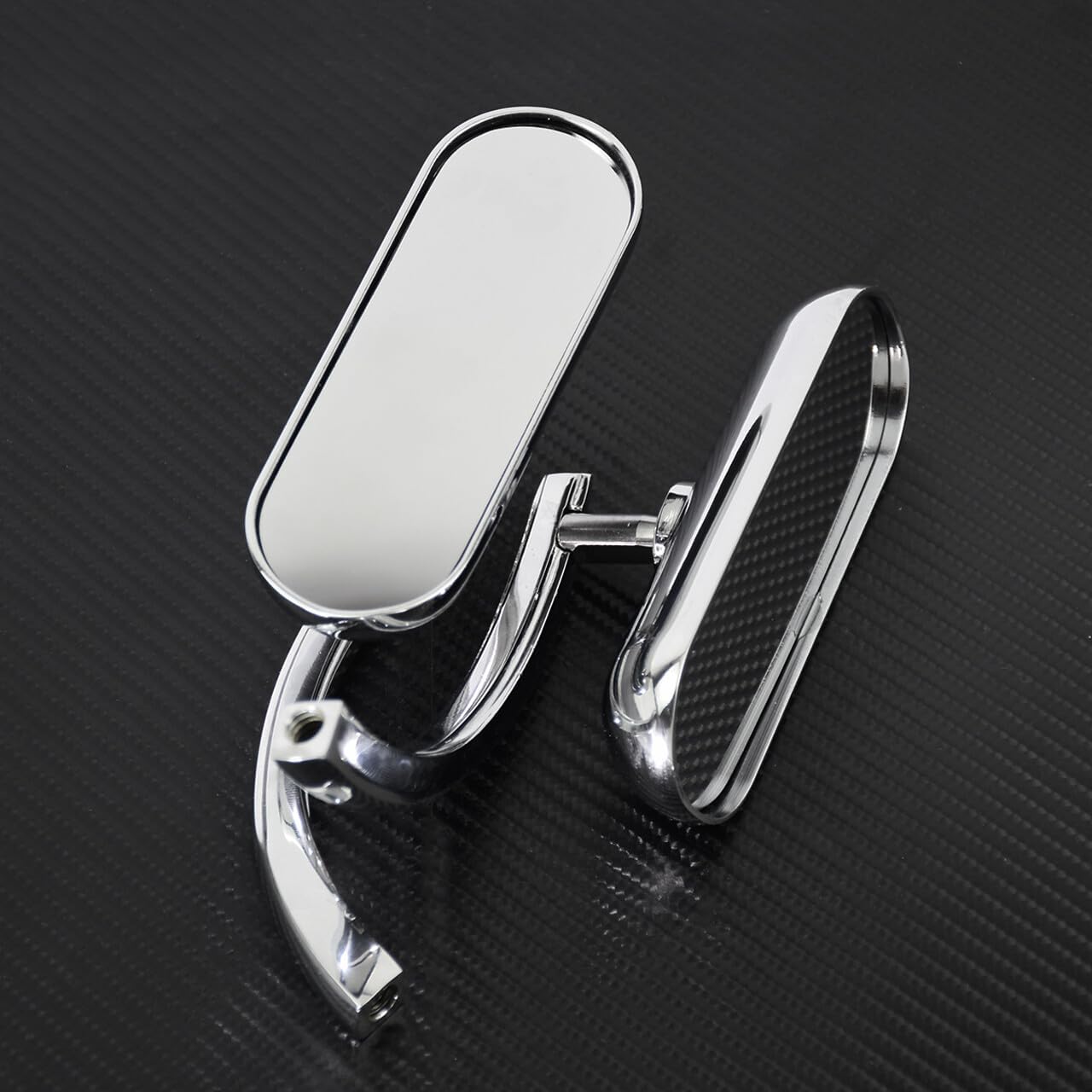 ya 2 8.15 Motorcycle for Mini Oval Rearview Mirror Chrome Fit for Harley Sportster XL Softail