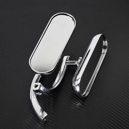 ya 2 8.15 Motorcycle for Mini Oval Rearview Mirror Chrome Fit for Harley Sportster XL Softail