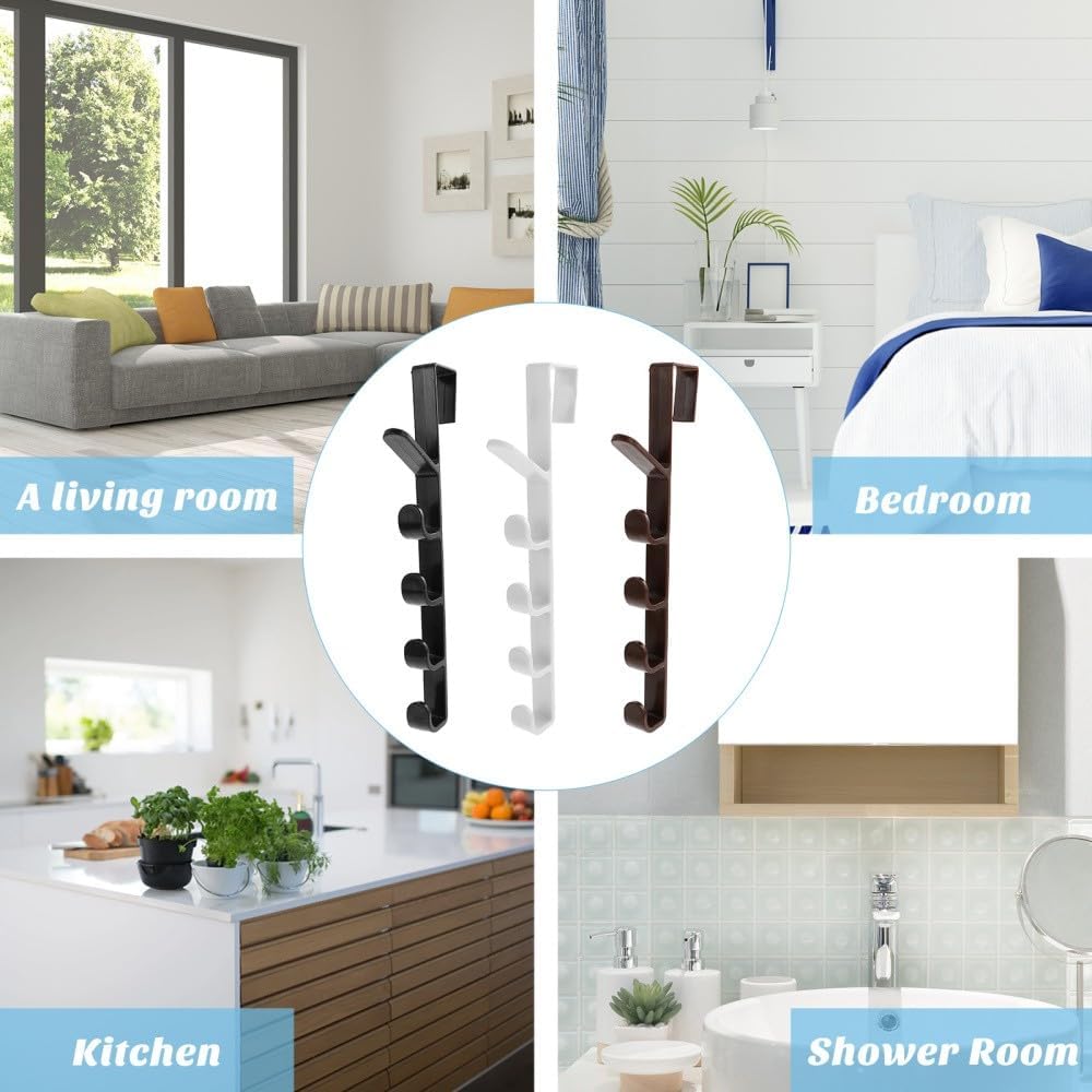 ya 26 10.21 baidi 3 Pcs Five-Section Hook Over The Door Hooks Ve al for Hanging Coats