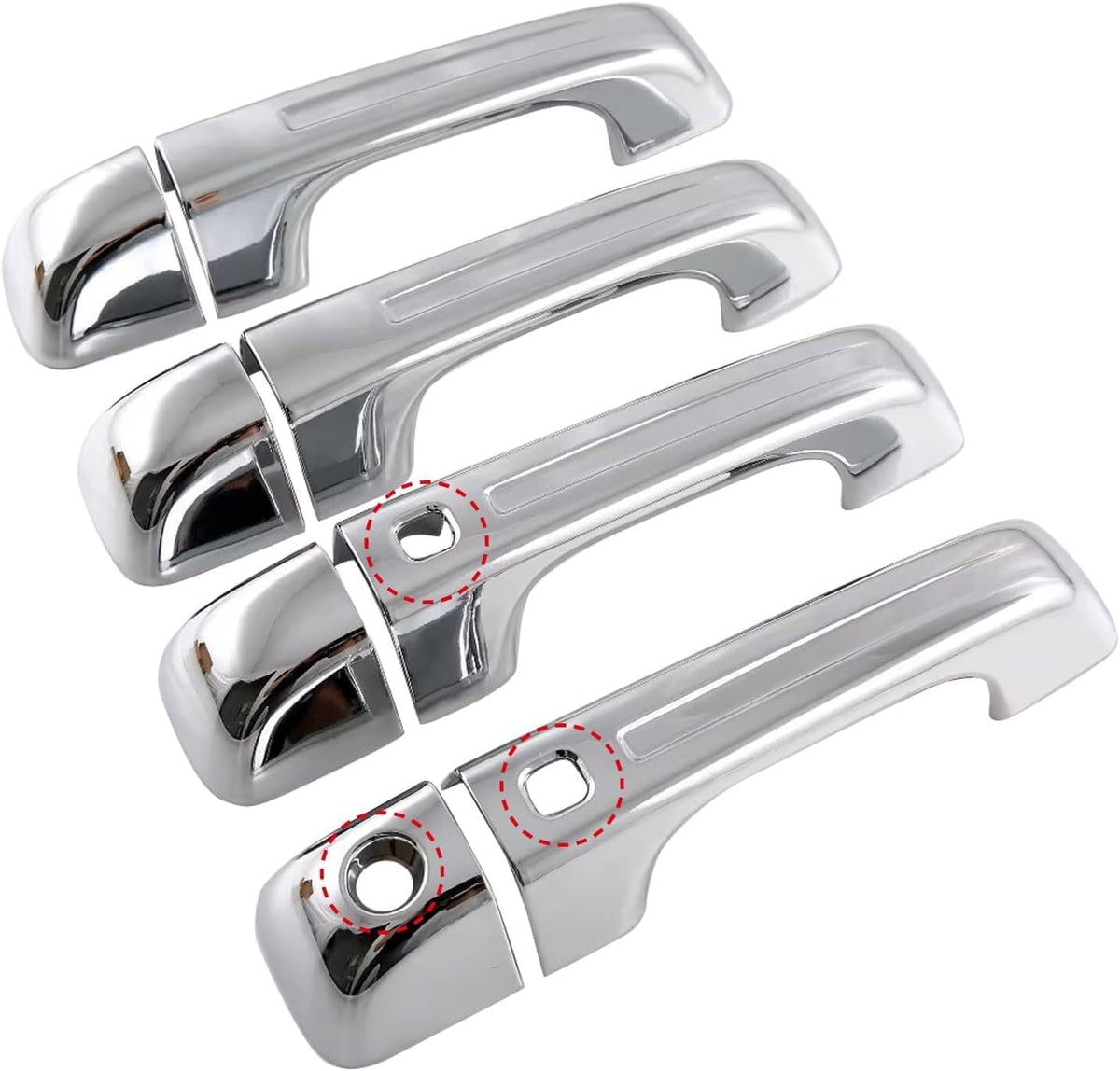 ya 10 9.16 baidi 4X Chrome for 2019-2024 for Ram 1500 with for Smart Key Hole Door Handle Covers Accessory