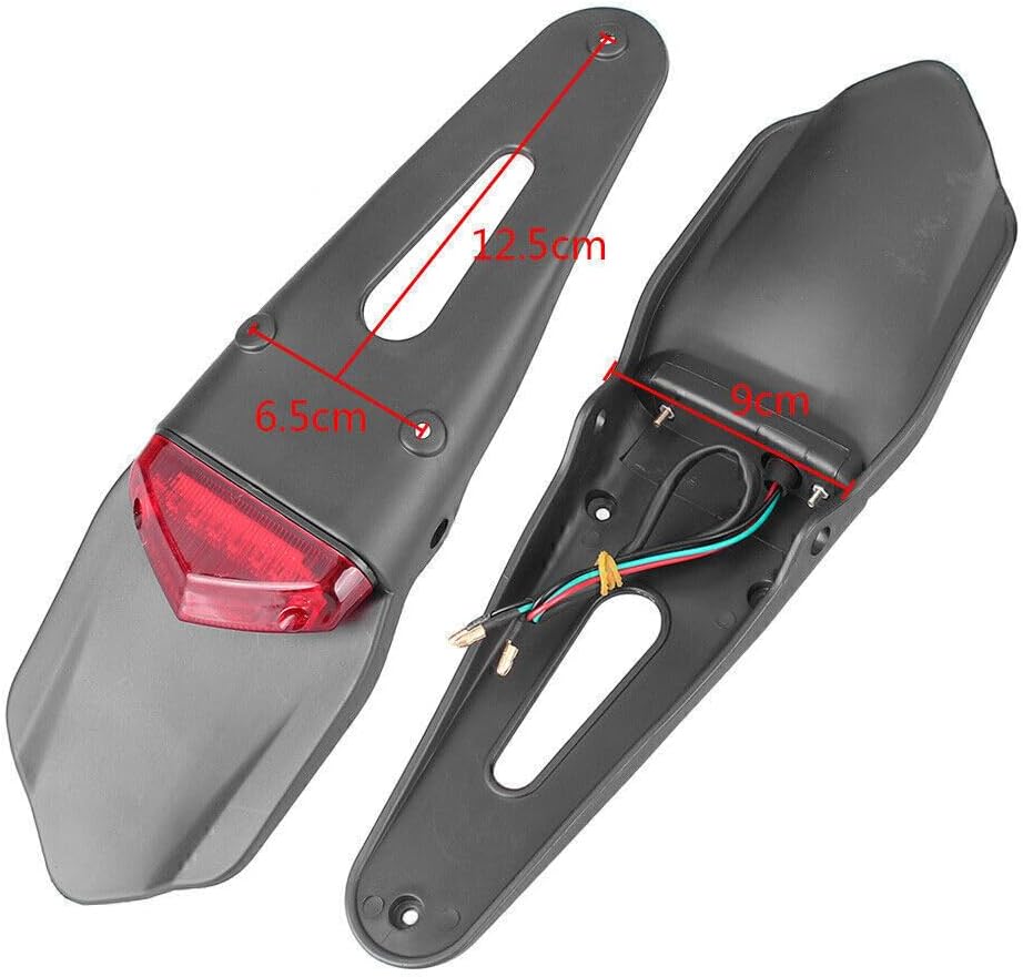 ya 7 8.24 baidi 1x Motor Rear Fender with Tail Light Universal for Motorcycle Dirt Bike ABS