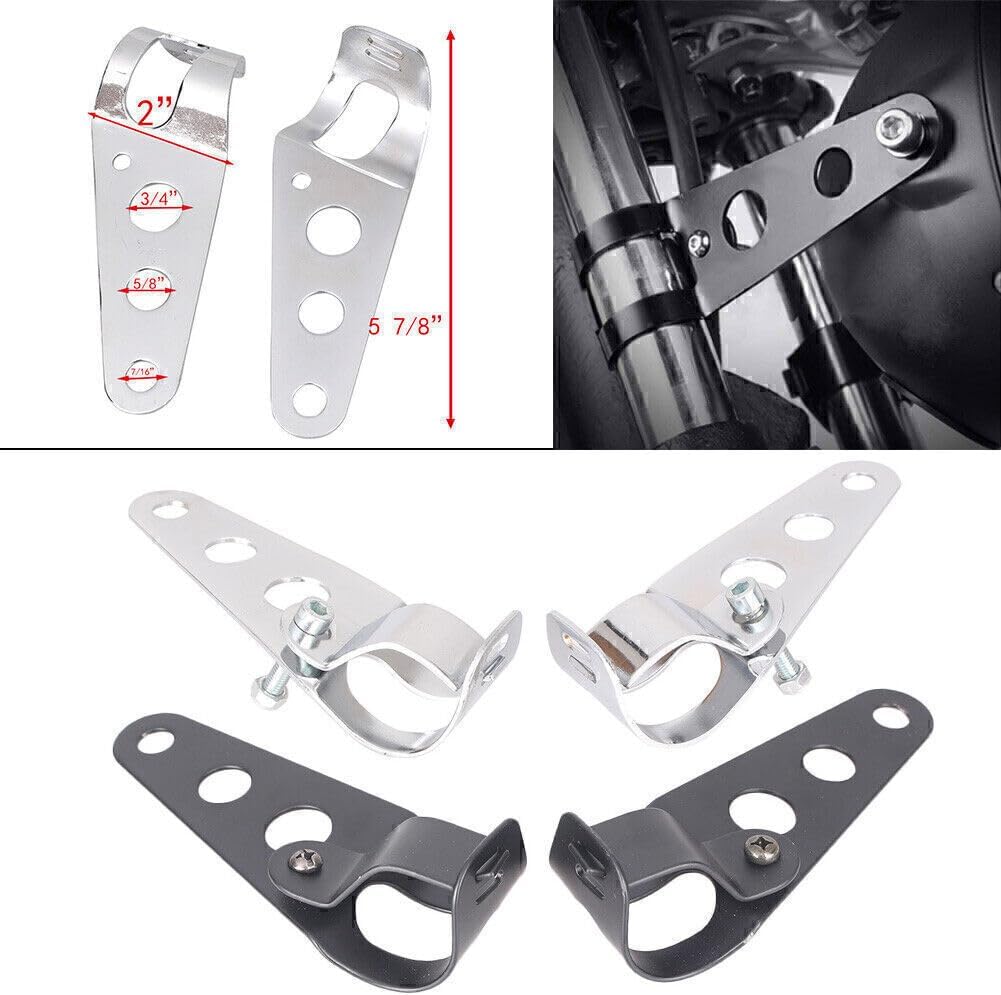 ya 9 10.24 for Cafe Racer Chopper Steel 28-38mm Motorbike Headlight Fork Ears Mount Br