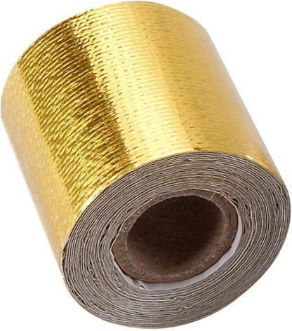 ya 5 8.10 2 16ft Gold Heat Barrier Shield Roll Fiberglass Wrap Tape Car Protection