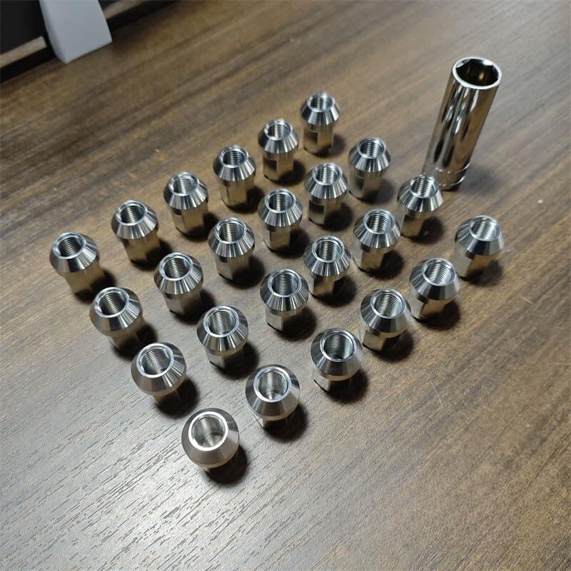 ya 10 9.16 baidi 24pcs M12*1.5 Stainless Steel Wheel Nuts Lug Nuts Hex 19mm Length 35mm