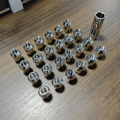 ya 10 9.16 baidi 24pcs M12*1.5 Stainless Steel Wheel Nuts Lug Nuts Hex 19mm Length 35mm