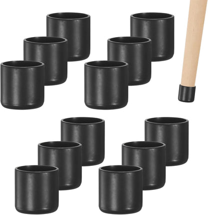 ya 26 10.21 baidi 12Pcs Chair Leg Caps, 3/4Inch(19mm) PVC Chair Leg Floor Protectors Round Black