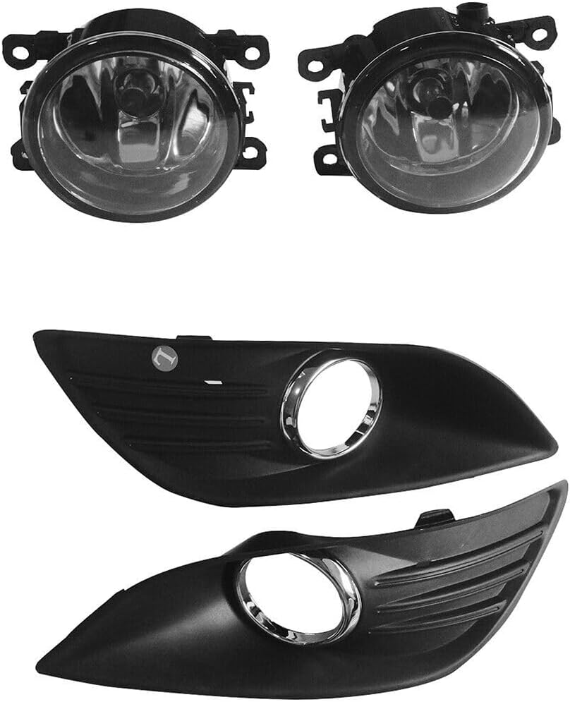 ya 10 9.16 zhengce Pair Front Bumper Fog Lights Lamps w/Cover Bezel Trim for Ford Focus 2009-2