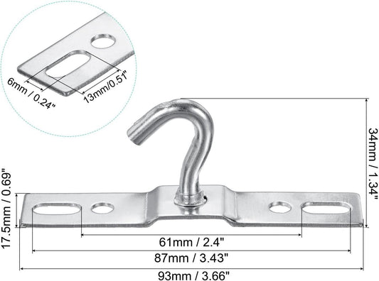 ya 26 10.21 baidi 4Pcs Pad Eye Plate Ceiling Hooks 9 m Wall Mount Hanger Galvanized Iron