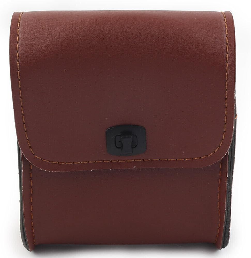 ya 11 9.14 baidi1x UniversalMotorcycle Brown Saddle Luggage Pu Leather Side Tool Bag Storage