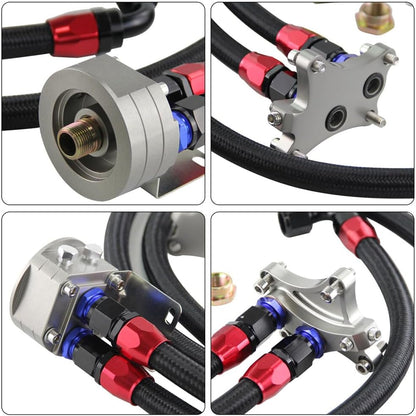 ya 12 10.8 baidi 10 Row Trust Oil Cooler Kit for Nissan Silvia S13 S14 S15 180SX 200SX SR20DET BK