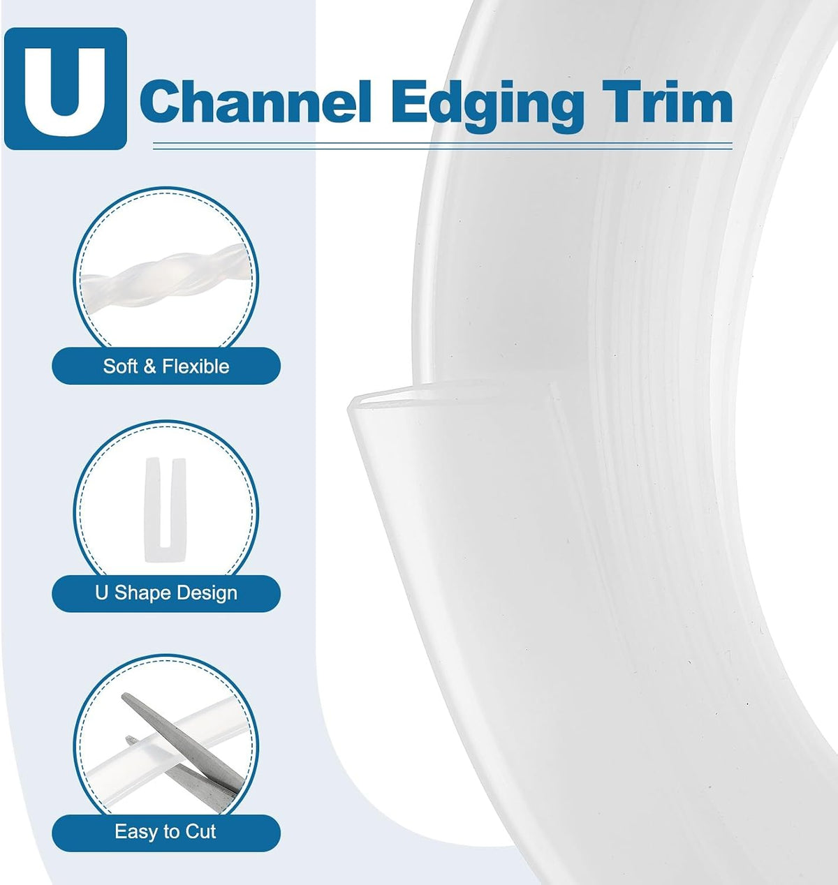 ya 26 10.21 baidi U Channel Edging Trim, 13.1 ft 1.18Wx0.06Tx0.16H Sheet Ed Guard Protector