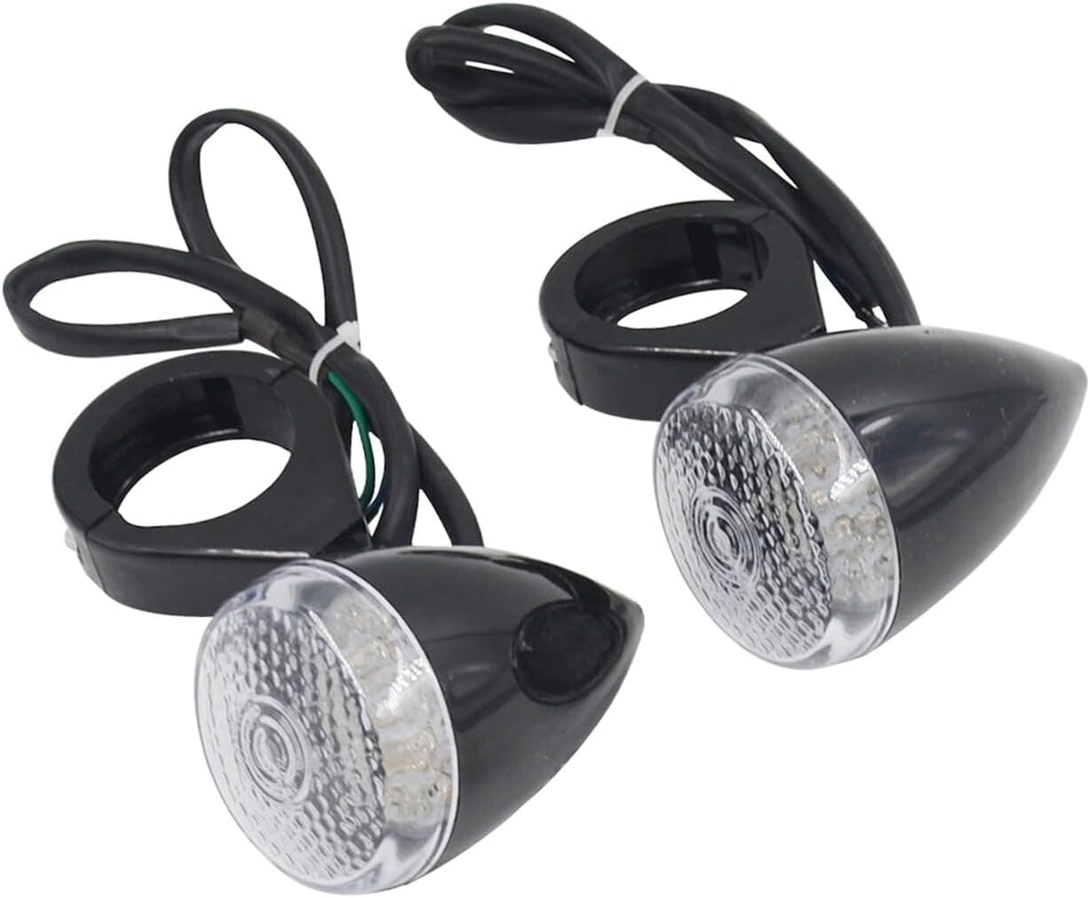 ya 13 9.15 baidi Black Motorcycle LED Turn Signal Light 41mm Front Rear Fork Clamp for Harley