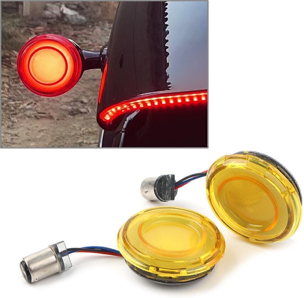 ya 11 9.14 zhengce For Harley Dyna Sportster XL883 1157 Style Yellow LED Turn Signal Light