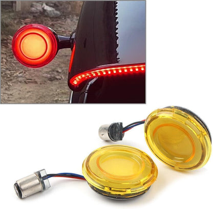 ya 11 9.14 zhengce For Harley Dyna Sportster XL883 1157 Style Yellow LED Turn Signal Light