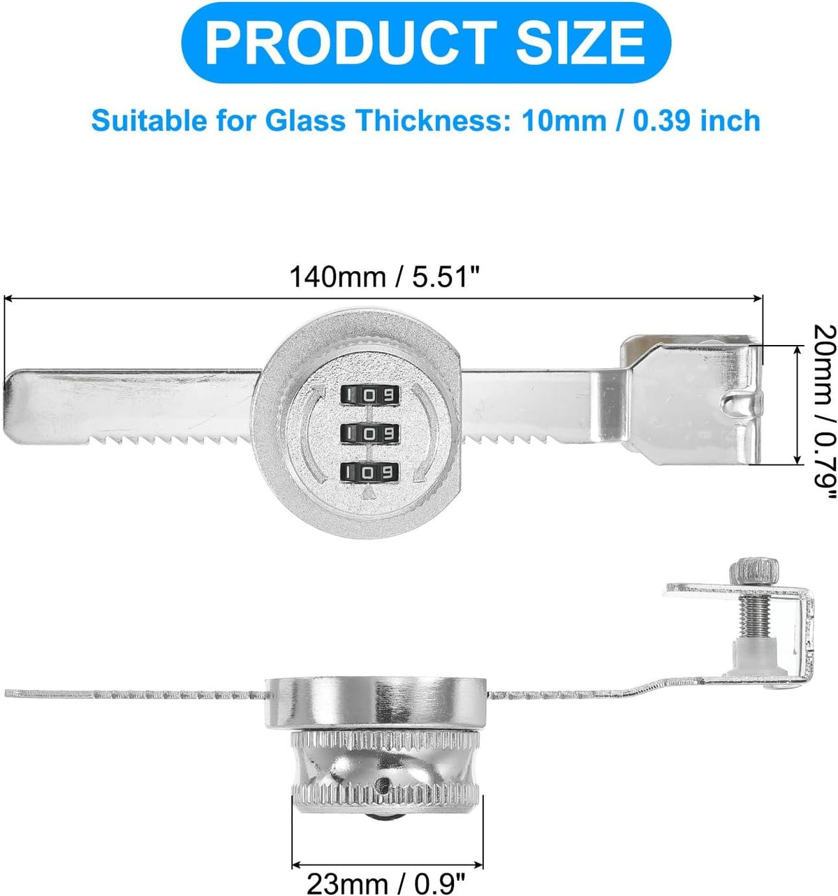 ya 26 10.21 baidi Keyless Cabinet Lock, 2Pcs Zinc Alloy 3 it Password Combination Lock, Silver