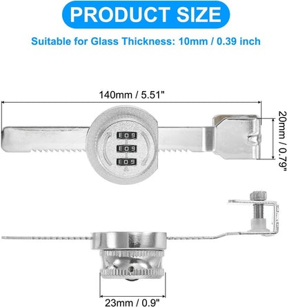 ya 26 10.21 baidi Keyless Cabinet Lock, 2Pcs Zinc Alloy 3 it Password Combination Lock, Silver