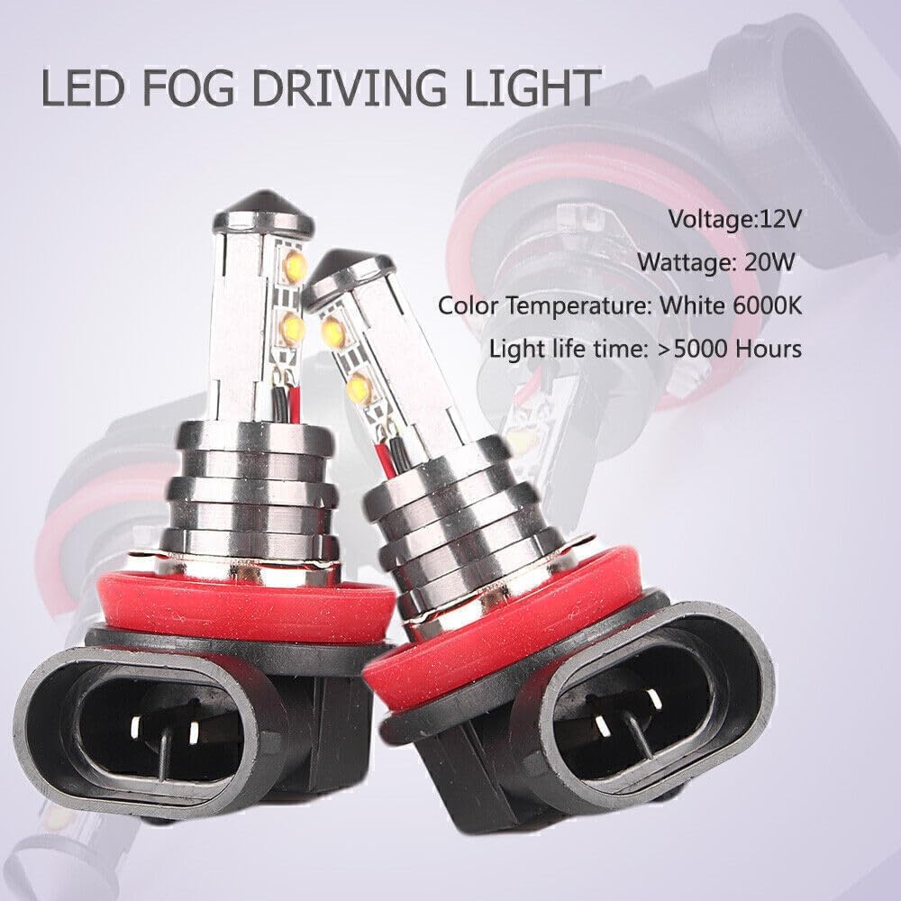 ya 4 8.8 H11 H8 H9 Power 40W 6000K Car DRL Fog Daytime Driving LED Headlight Bulb 