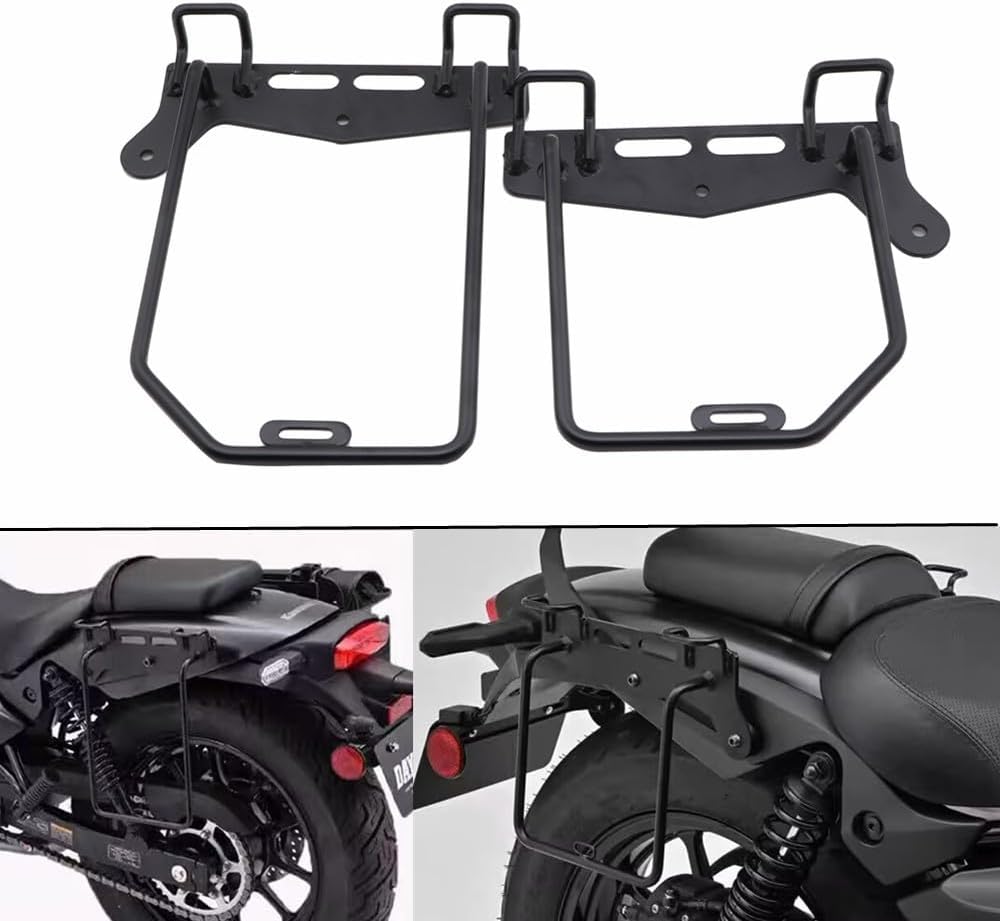 ya 11 9.14 baidiBlack Saddlebag Support Rack Mount Bracket for Kawasaki Eliminator 450 500 24-25