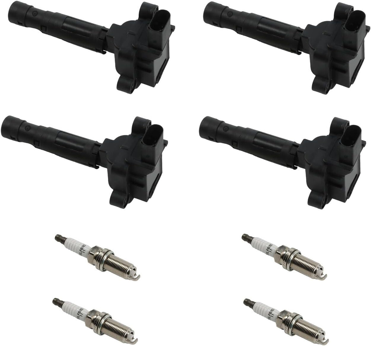 ya 9 10.24 4X Ignition Coils & 4X Spark Plugs for Mercedes-benz C230 Kompressor UF555