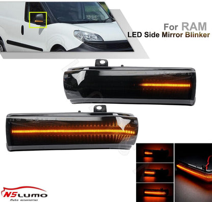 ya 7 8.24 baidi Smoked Dynamic LED Side Mirror Turn Signal Lights for 2015-22 for Ram PROMASTER CITY
