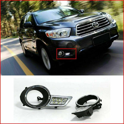 ya 4 8.24 baidi LED DRL Daytime Running Lights Fog Light Replacement Kit for Toyota Highlander 2008-2010