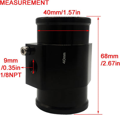 ya 10 9.16 baidi 40mm Radiator Sensor Adapter For Water Coolant Temp Gauge Adaptor W/Hose Clamps