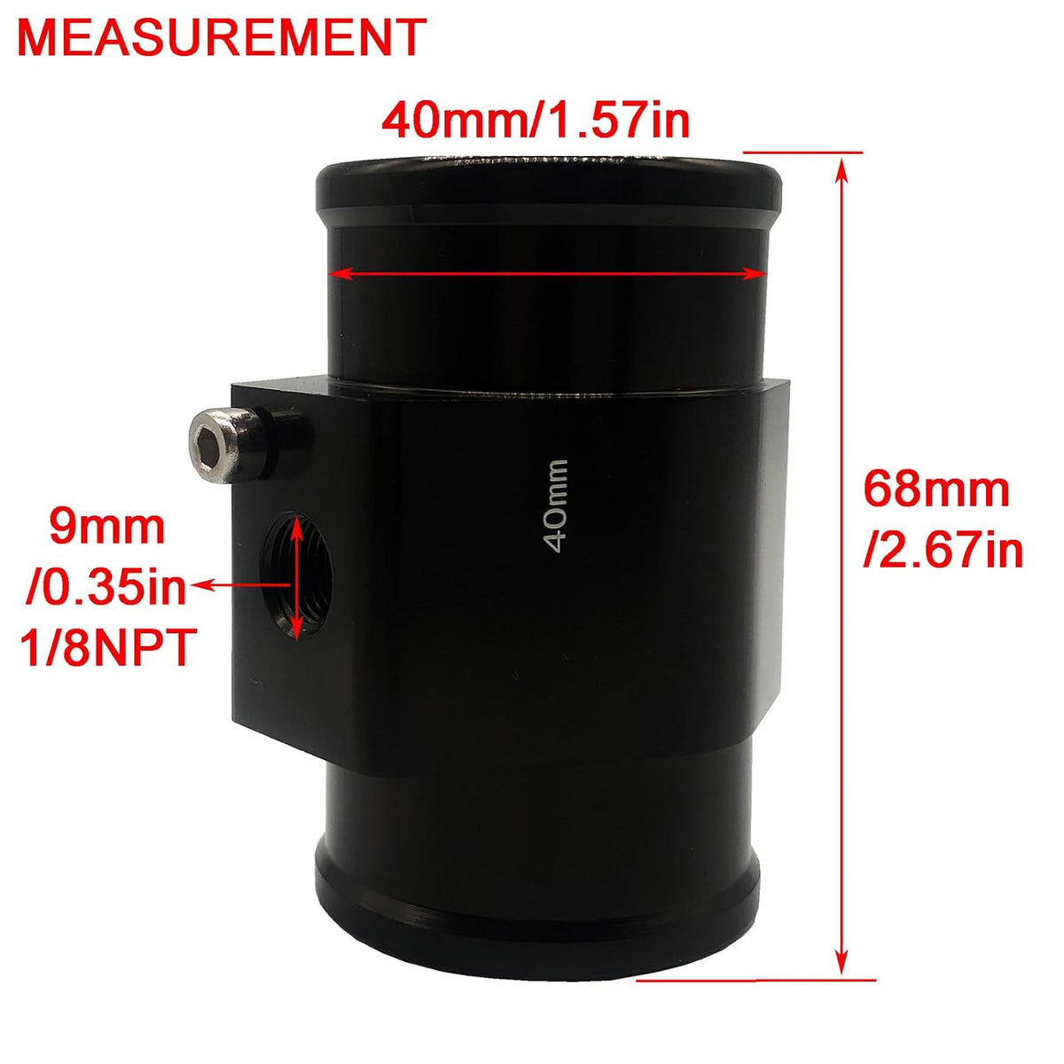 ya 14 9.20 zhengce 40mm Radiator Sensor Adapter for Water Coolant Temp Gauge Adaptor W/Hose Cl-1