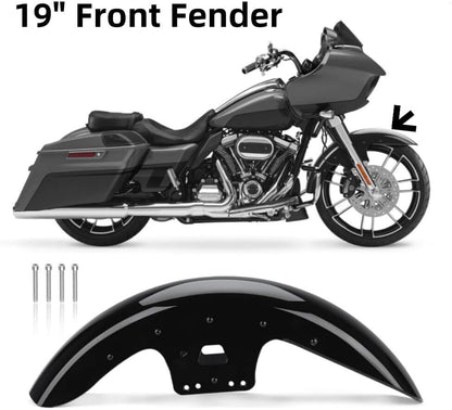 ya 23 10.7 baidi Gloss Black 19 Wheel Wrap Front Fender for Harley Road Electra Glide Road King