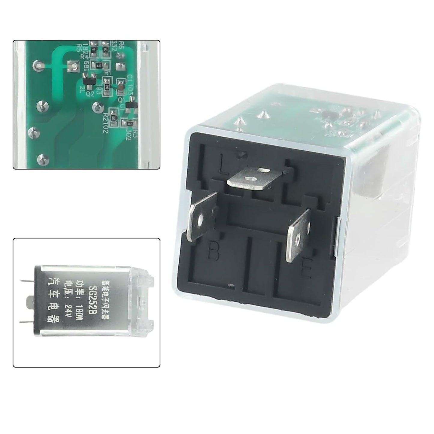 ya 2 8.15 180W 3Pin Flasher Relay 3Pin Flasher Relay Clear Plastic 180W 180W