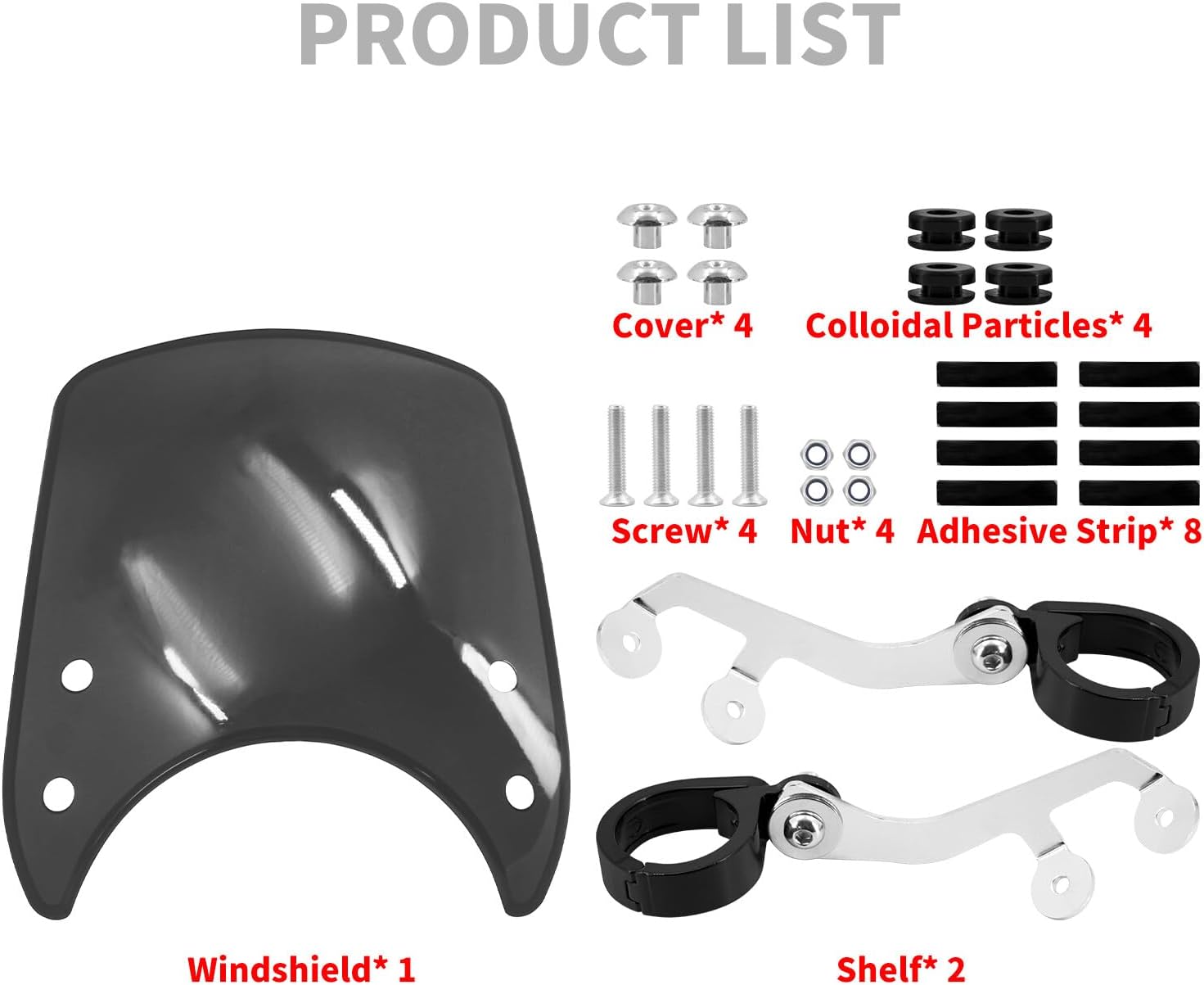 ya 7 8.24 baidi 39mm Windshield Smoke Windscreen Fit for Harley Sportster XL 883 1200 2004-2022